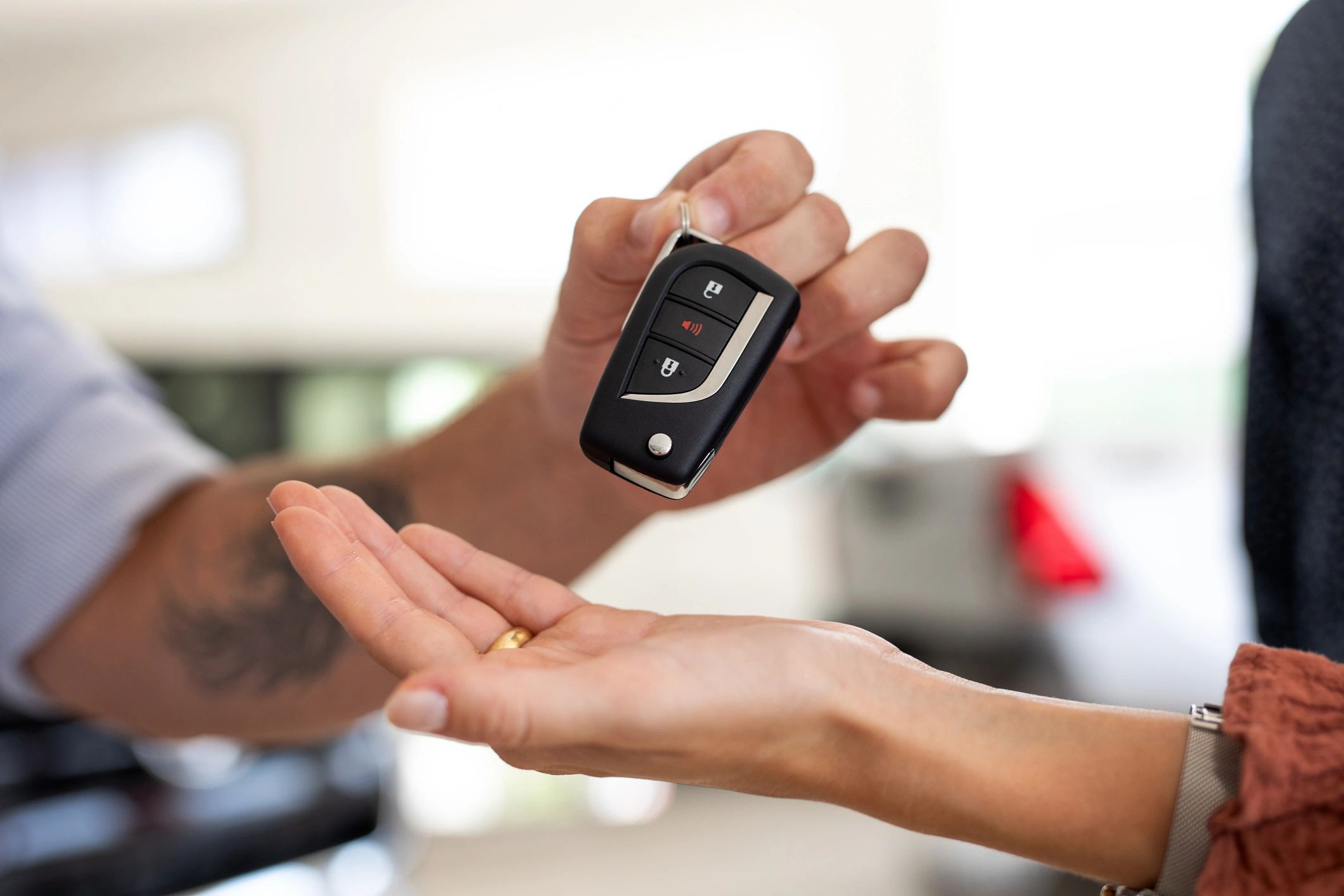 Car owner holding keys